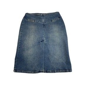 Mossimo Blue Denim Jeans Straight Pencil Skirt  Size 4 Middle Front Split